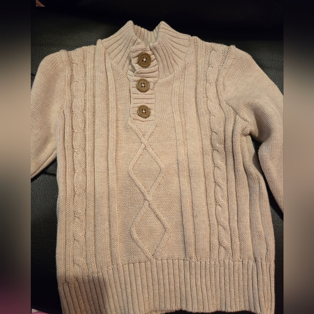 Toddlers Cream Sweater with Brown Elbow Patches.  Never Worn - Picture 3 of 3